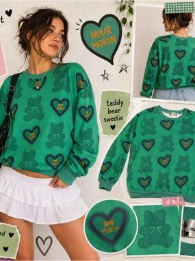 Cutest teddy bear sweatshirt ever coquette/kawaii vibes #y2k#teddybear#boutique